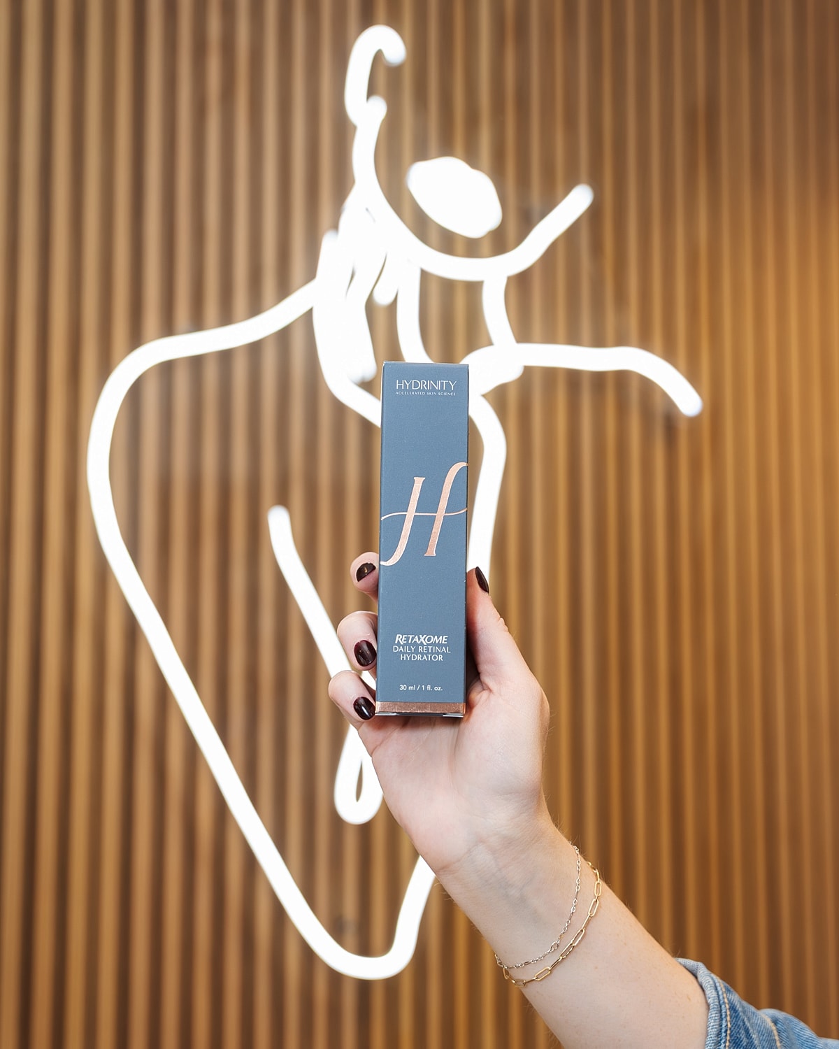 Botox injection procedure on a woman's forehead.