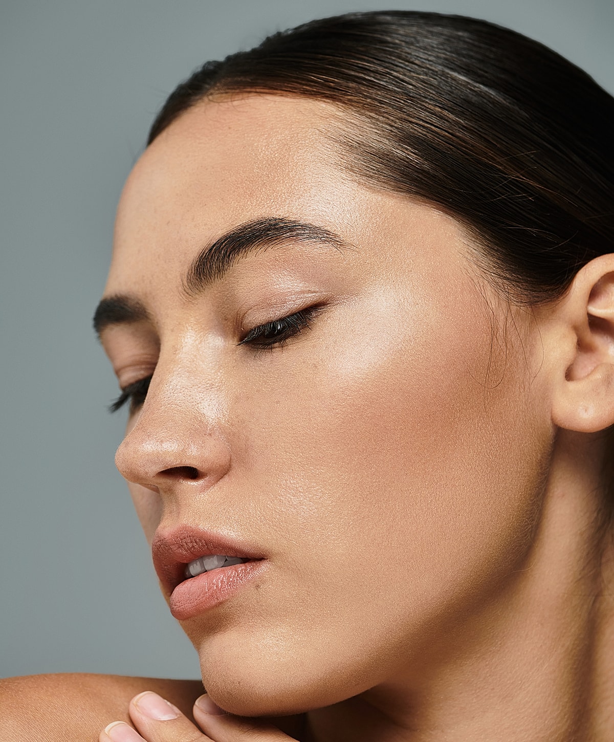 Close-up portrait of a woman’s face.
