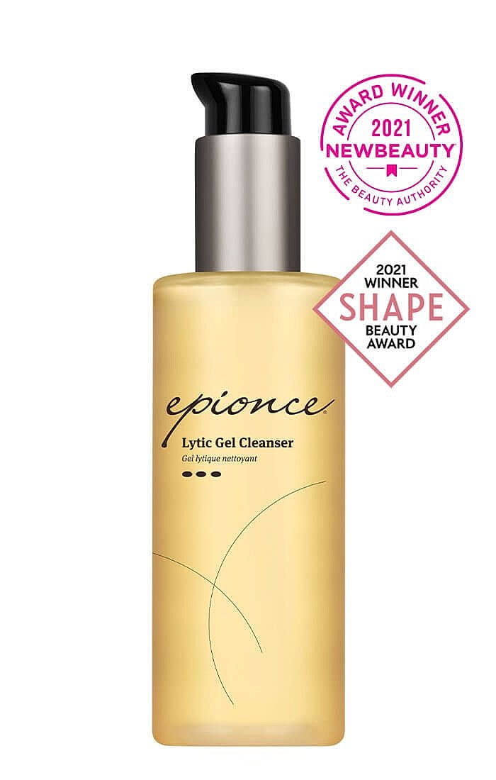 Epionce Lytic Gel Cleanser with award badges