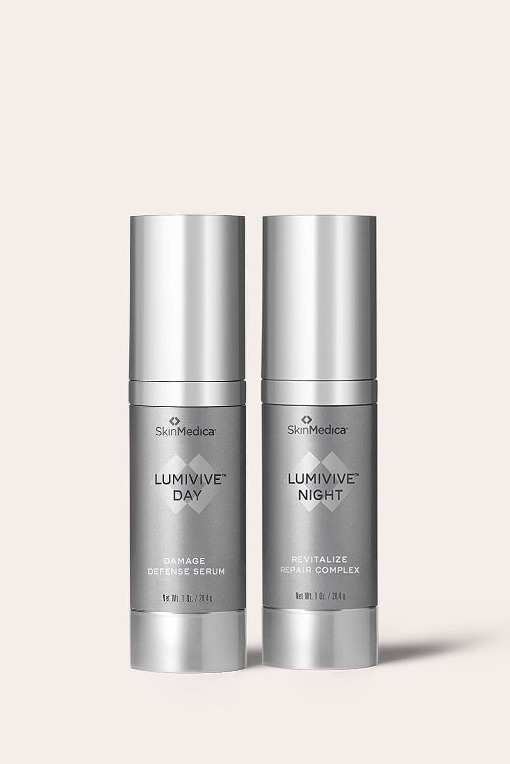 SkinMedica Lumivive Day and Night serums.