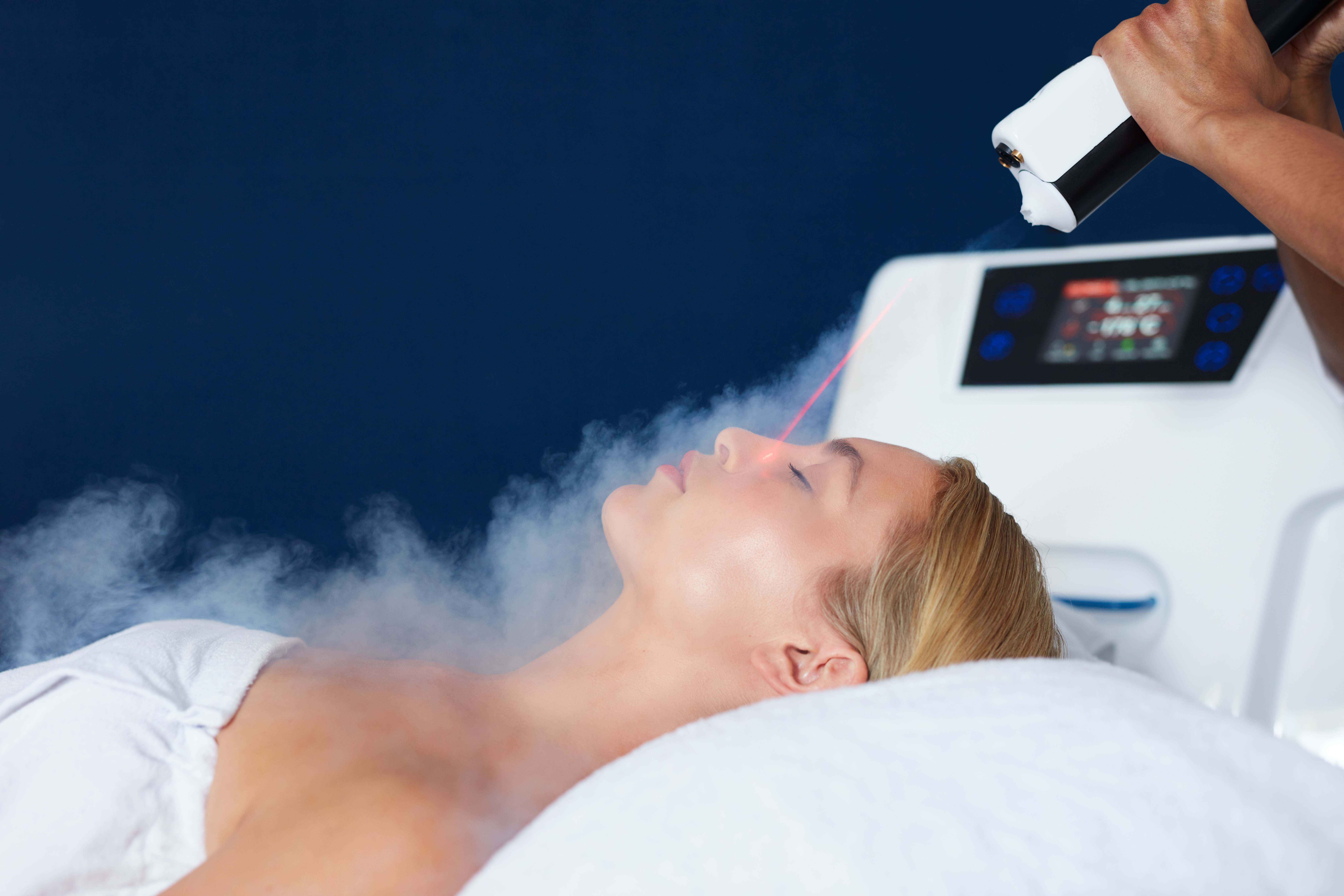 woman getting cryotherapy